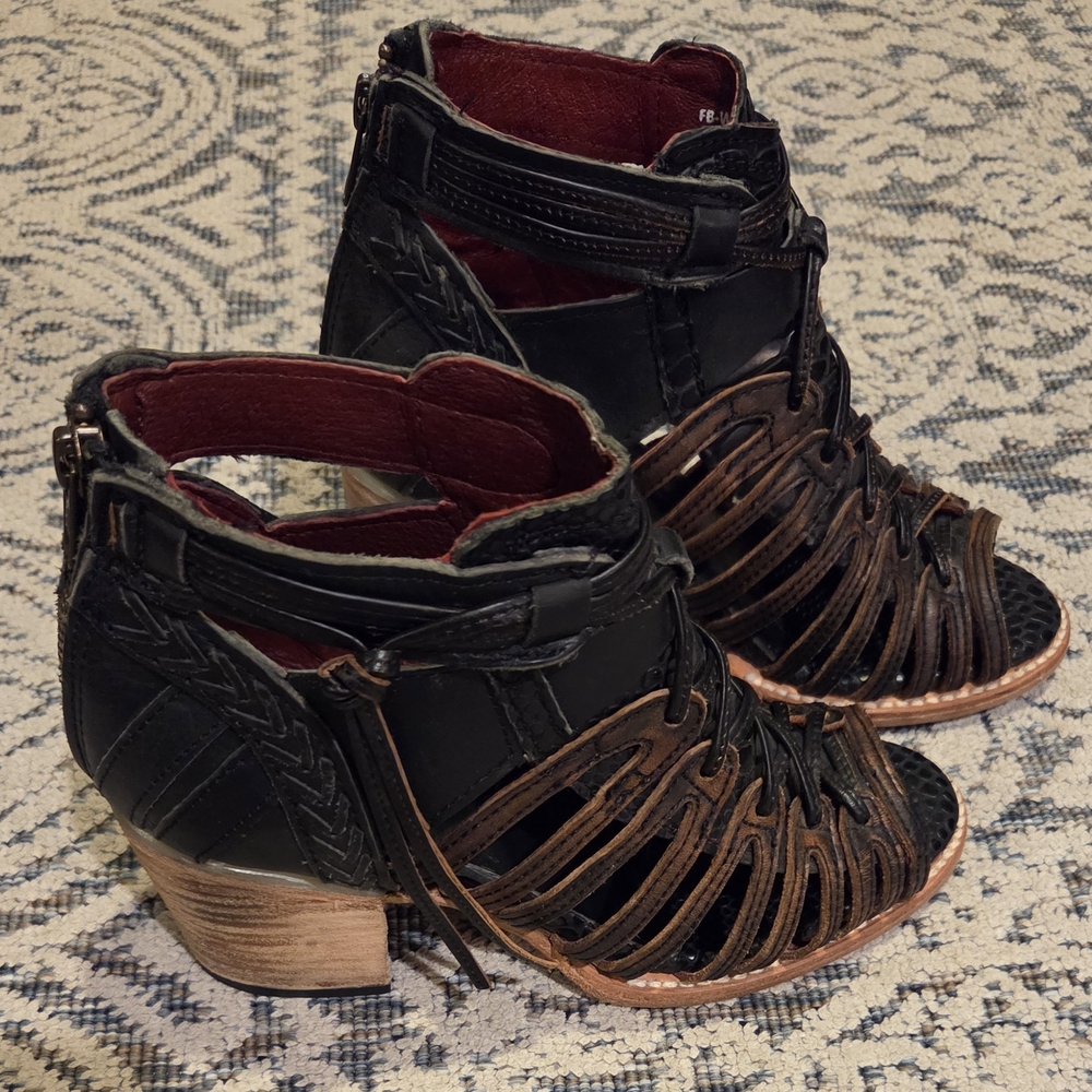 Freebird by Steven Black and Brown Sandals with Strappy Design